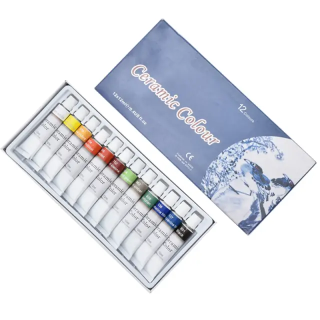Cerâmica Artesanal: Kit de 12 Cores de Pigmento No-Bake para Pintura e Escultura à Mão