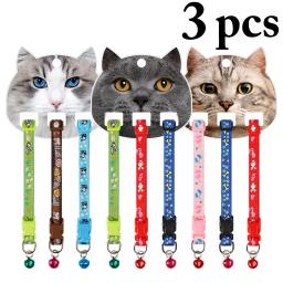 Coleiras ajustáveis 1.0 de nylon com sinos, para animais de estimação, 3 peças, charmoso, colar para cães pequenos, gatos, suprimentos para animais de estimação - Image 2