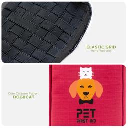 Kit de Primeiros Socorros com Saco De Armazenamento, Emergência Leve, Resgate Médico, Cat and Dog Cure Treat, 3 Seção Handy, 160 peças - Image 6