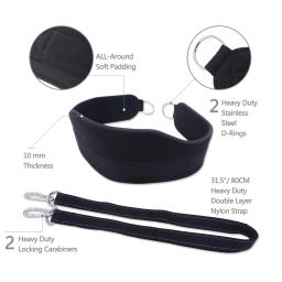 Mergulho Cinto de Levantamento De Peso da aptidão com Cadeia Heavy Duty Cinta Larga Neoprend Grosso Acolchoado para Puxar Ups Agachamento Exercícios de Musculação - Image 2