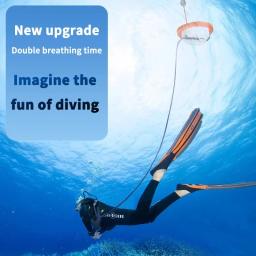 Equipamento de mergulho mais profundo, suporte de ventilador móvel, snorkel subaquático e BCD, 12 m, 2,7-5 horas - Image 4