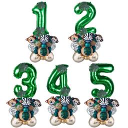 Conjunto de balões para festa infantil com tema safári, decorações de aniversário descartáveis com animais da selva, para crianças de 1, 2, 3, 4, 5, 6, 7, 8, 9 anos - Image 4
