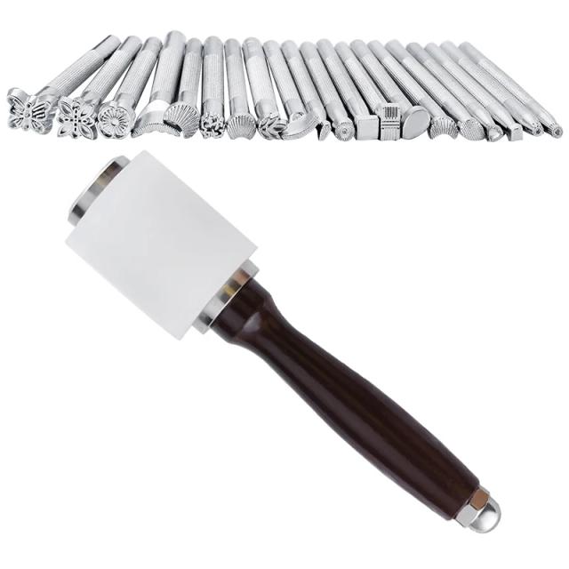 Conjunto IMZAY de Ferramentas para Carimbo de Couro - Carimbos Manuais para Artesanato DIY com Padrões Artísticos e Impressão de Estampagem