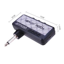 Ammoon amplificador de guitarra elétrica portátil amp mini amplificador de fone de ouvido embutido acessórios de guitarra de efeito de distorção para amplificador de guitarra - Image 2