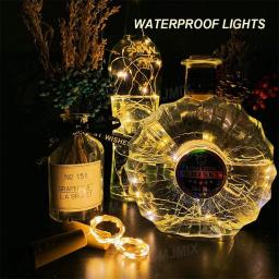 Luzes de garrafa de vinho a pilhas, mini luzes para garrafas de licor, artesanato, fadas, casamento, festa de Natal, 2m, 20 LED, 10 unidades - Image 4