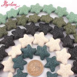 25mm estrelas lava rocha vulcânica pedra solta espaçador contas para diy encantos pingente colar bracelats brincos jóias fazendo 14.5" - Image 3