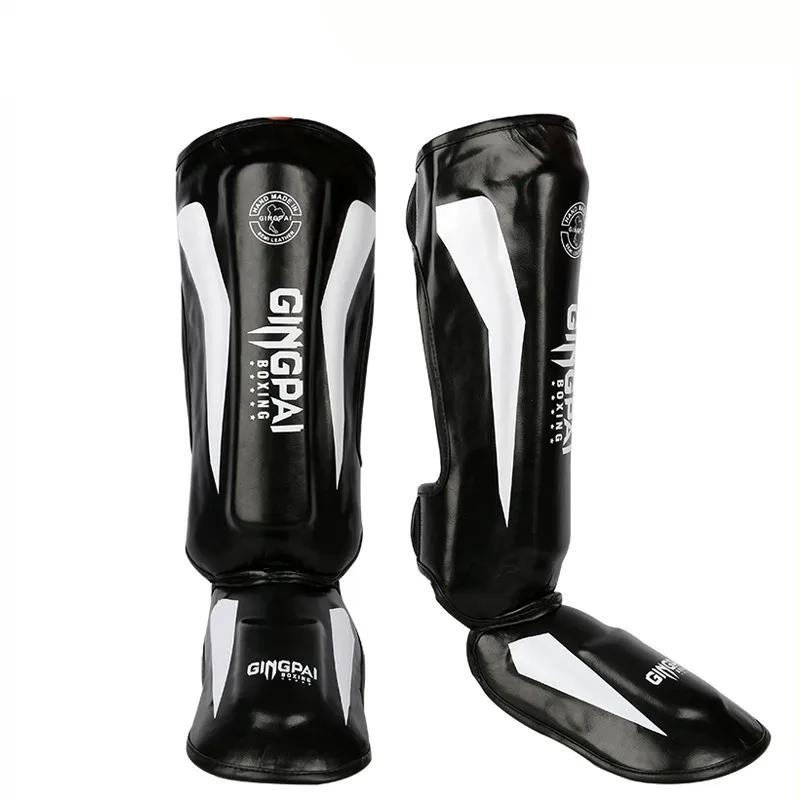 Caneleira de boxe muay thai adulto, equipamento de proteção para artes marciais mma kickboxing - Image 1