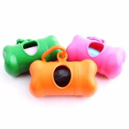 1pc cão de estimação forma de osso resíduos poo lixo dispensador caixa limpar sacos titular portador de lixo sacos de plástico para o animal de estimação sacos de resíduos - Image 4