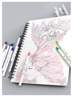 Conjunto de canetas de desenho com ponta fina 0.4mm, 6 peças, vários pontas em aquarela, para arte, marcador, pintura, grafite, material escolar a6218 - Image 4