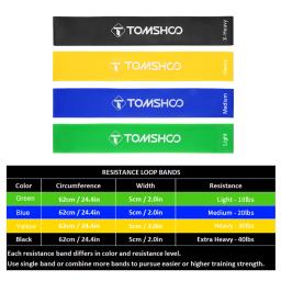 Tomsapo-conjunto de faixas elásticas para exercício de resistência, 5 pacotes, faixas elásticas para flexão com porta e alça - Image 6