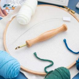 1/2 pçs perfurador de madeira agulha bordado caneta com agulha threader para diy artesanato costura applique embelezamento ferramentas de costura - Image 6