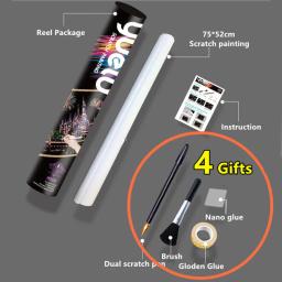 Carretel extra grande 75*52cm magic scratch arte artesanato mundo paisagem raspagem pinturas de papel adulto brinquedos crianças brinquedos - Image 4