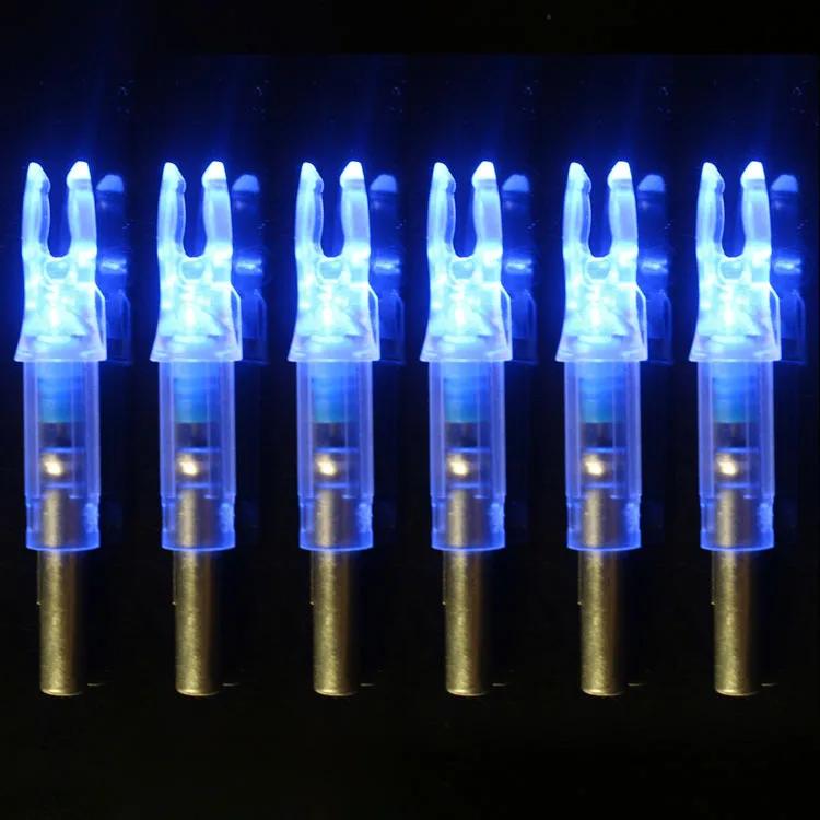 6/12pcs 6.2mm Seta Automaticamente Iluminado Vermelho Verde Levou Seta Nock Para Seta De Carbono de fibra vidro flecha Tiro Com - Image 1