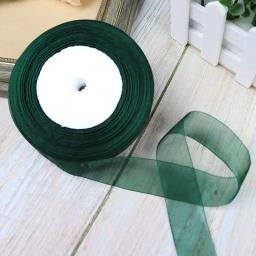 Fitas de organza para decoração de Natal, festa de casamento, embrulho, artesanato DIY, 12mm, 15mm, 20mm, 25mm, 40mm, 50mm, rolo, 50 jardas - Image 5