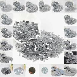Plana Rodada Lantejoulas de PVC para Artesanato DIY, Lantejoulas De Prata, Paillette Solto, Decoração De Costura, 3mm-50mm Cup, 10g, Lentejuelas - Image 1