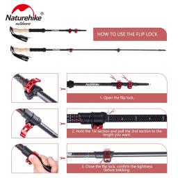 Naturehike bastao de caminhada bastão retrátil bastao retratil bastao trekking bastão de caminhada ultralight bastao de caminhada fibra de carbono bastão caminhada bengalas hiking escalada 2pcs trekking stick - Image 4