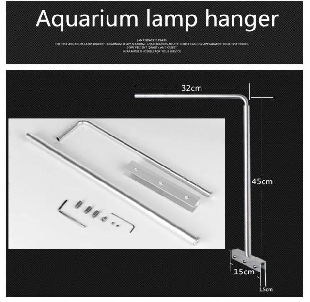 Suporte de Lâmpada de Alumínio para Tanque de Peixes com Braço Único e Prendedor para Iluminação Especial