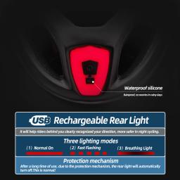 Vicgoal led capacete da bicicleta com óculos de sol viseira recarregável led capacete da bicicleta dos homens escudo estrada mtb ciclismo capacetes - Image 5