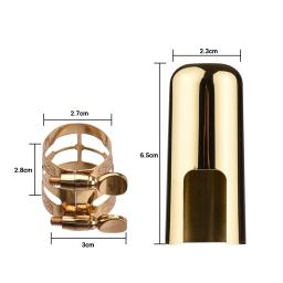 Duplo Parafuso Ajuste Saxofone Ligadura com Bocal Cap, Sax durável, Compact - Image 5