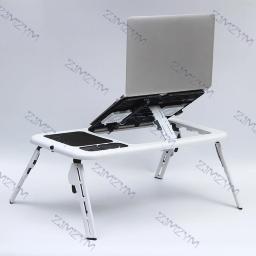 Portátil Dobrável Laptop Desk com Ventilador de Refrigeração, Cama Ajustável, Suporte De Mesa De Computador, Suporte Para Notebook com Mouse Pad - Image 2