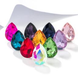 10/20/50 pçs 6*8/7*10/10*14mm forma de gota de água cristal vidro costurar em strass diy roupas jóias fazendo acessórios por atacado - Image 4