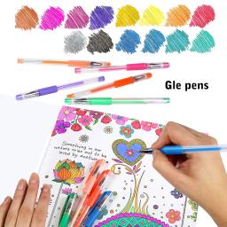 Canetas Gel coloridas com bolsa de lona para crianças e adultos, Tip Glitter, livros para colorir, 12 24 100 - Image 5