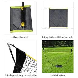 Rede portátil do badminton com suporte leva o saco, rede de badminton do tênis do voleibol de dobramento-configuração fácil para exterior/interno - Image 3