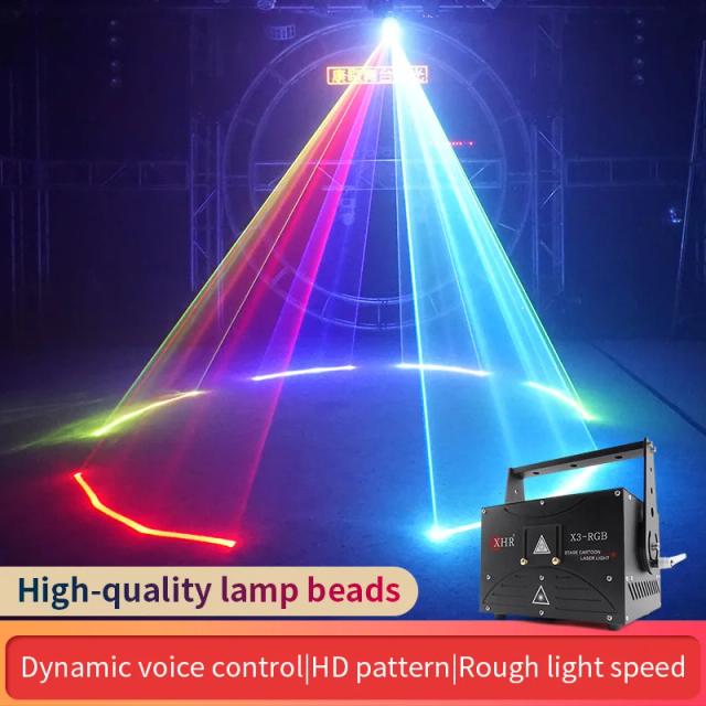 Projetor de Laser RGB de 3W para Shows e Festas: Sistema de Iluminação Colorida para Palcos e Eventos Especiais