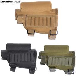 Pochete tática para rifle e bochecha, ajustável, uso externo, com suporte de bala, almofada para munição de cartuchos, bolsa de 19cm x 6cm x 13cm - Image 1