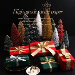 Papel de embrulho de presente, 2 peças, verde escura, vermelho, toque macio, decoração de presente, natal, ano novo, papel de embrulho - Image 3