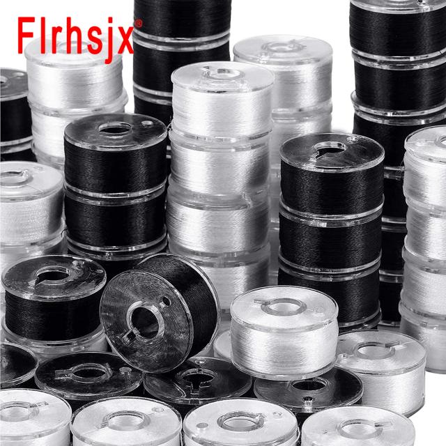 Carretéis de Bobinas Pretos e Brancos para Máquinas de Costura Domésticas - Acessórios DIY Essenciais