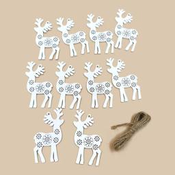 10 peças de cervo de madeira para artesanato, enfeites de madeira, etiquetas de coração com furos, decorações rústicas de casamento para ação de graças, natal - Image 6