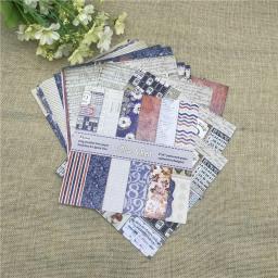 24 folhas de 6 "x6" azul e vermelho fundo jardim padrão de papel scrapbooking pacote de papel artesanal artesanato papel almofada de fundo artesanal - Image 4