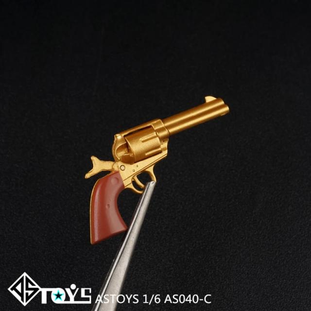 Miniatura de Revolver Soldado 1/6 AS040 - Acessórios de Brinquedo Colecionáveis de 5cm