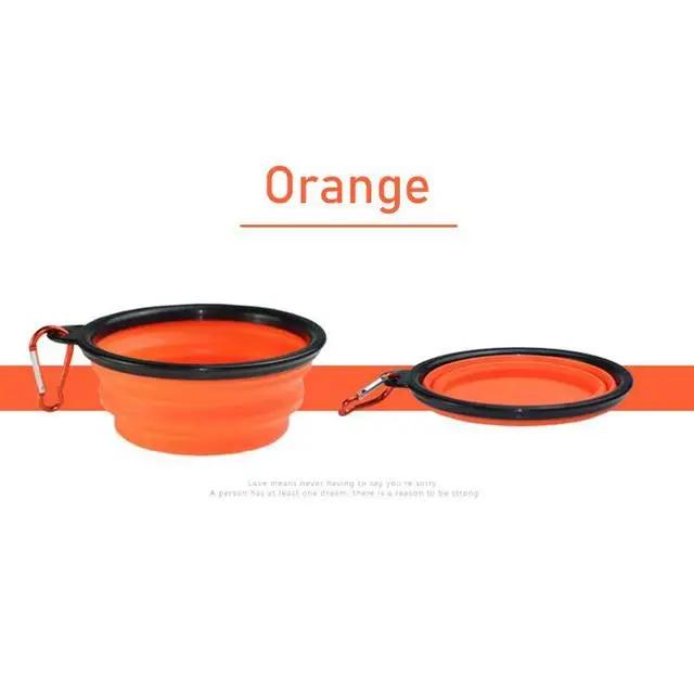 Tigela de Silicone Dobrável para Cachorros - Prática e Portátil para Viagens ao Ar Livre com Mosquetão