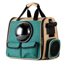 Mochila para transporte de animais de estimação, bolsa para cães e gatos, transporte com cápsula, ombro duplo, de lona, suprimentos para pet - Image 3