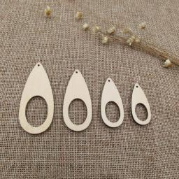 Teardrop de madeira em branco inacabado com pequena foice oval forma, madeira compensada recortada para dropearring DIY, projeto de jóias, pintura - Image 2