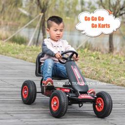 Pedal vai Kart com rodas de borracha infláveis para crianças, 4-Wheeled, Kids, Go Kart, bicicleta ergométrica - Image 2