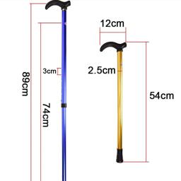 Bastão de bengala ajustável, Anti-Skid, Anti Choque, Muleta para homem velho, Caminhadas, Trekking Poles, 2 Seção Estável - Image 1