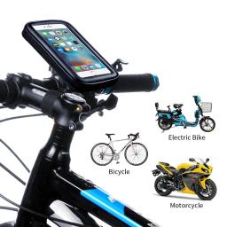 Suporte de telefone para bicicleta, à prova d'água, motocicleta, guidão, bolsa de telefone para iphone 15 pro max 14, samsung, suporte de telefone para bicicleta - Image 5