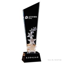Troféu De Cristal Estrela De Cinco Pontas Personalizado Personalizado Lâmina Decoração De Casa, Lembrança De Prêmio Criativo - Image 6