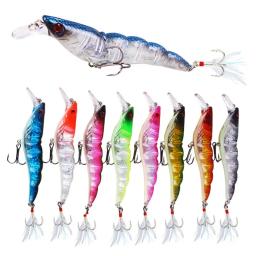 Ataque completo camarão isca de pesca 13.6g/9.5cm afundando plástico artificial poleiro de camarão swimbait hart isca wobblers leurre enfrentar - Image 1