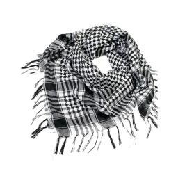 Xale de caminhada ao ar livre masculino com borla, lenço xadrez deserto, árabe militar, turbante tático do exército, máscara - Image 5