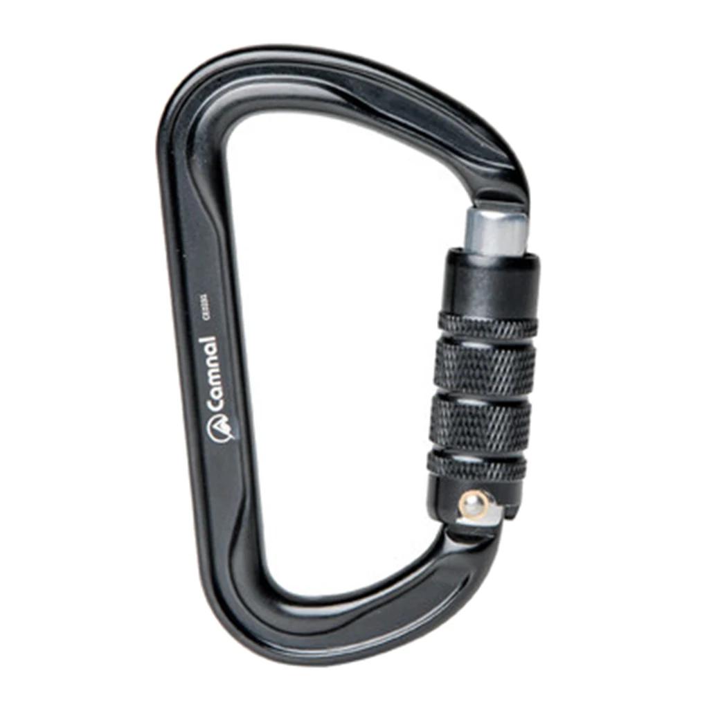 Carabiner Clip para escalada ao ar livre, bloqueio automático, forma d resistente, gancho acessórios para escalada de árvores, 30KN - Image 1