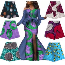 Africano ancara tecido de retalhos estampados, cera real para artesanato vestido de costura faça você mesmo acessório de vestuário tecido de poliéster de alta qualidade 1 jarda - Image 1