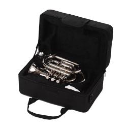 Muslady trompete de bolso bb, instrumento musical requintado pintado a ouro de latão plano e durável com luvas de boquilha e capa de alça - Image 5