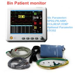 Boa qualidade yonker multi parâmetro 8 Polegada etco2 animal humano animal de estimação veterinário paciente monitor - Image 1