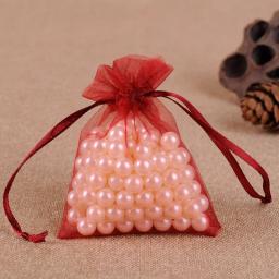 7*9 10*15 17*23cm cor sólida fio organza sacos de presente saco de organza malha saco de embalagem de doces de casamento armazenamento malotes de tecido de tule - Image 3