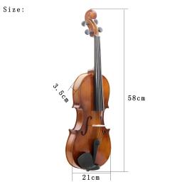 Madeira maciça Natural violino acústico, Basswood violino, instrumento musical profissional com estojo, arco violino, ABS e madeira, 4/4 retro - Image 3