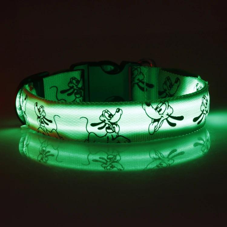 Coleira de cão led luz noite segurança náilon pet coleira de cão brilhante brilhante colar de cão de estimação itens eletrônicos - Image 1